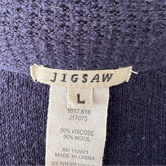 JIGSAW shawl neck navy blue sweater - Picture 3 of 3